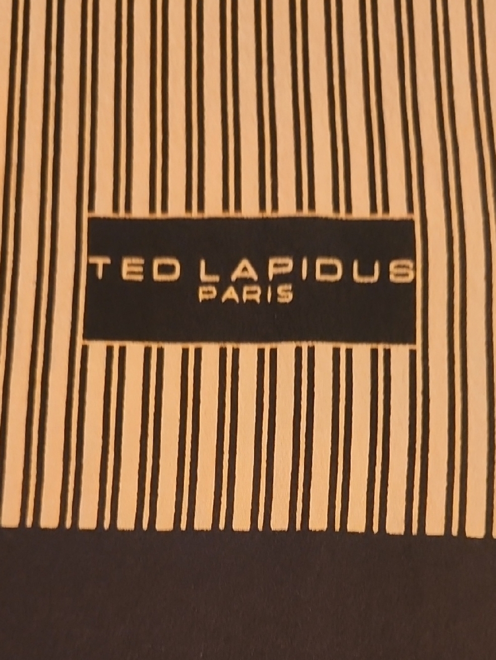 Ted Lapidus Paris Men's Stripe Scarf in Navy and Cream.Size,50X11